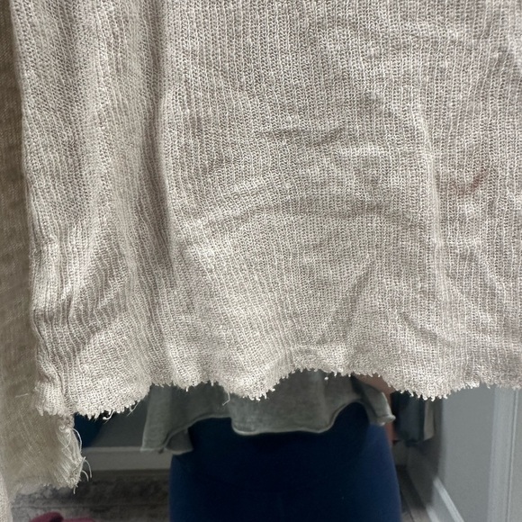 Zara Cream Raw Edge Henley Long Sleeves - Picture 3 of 7